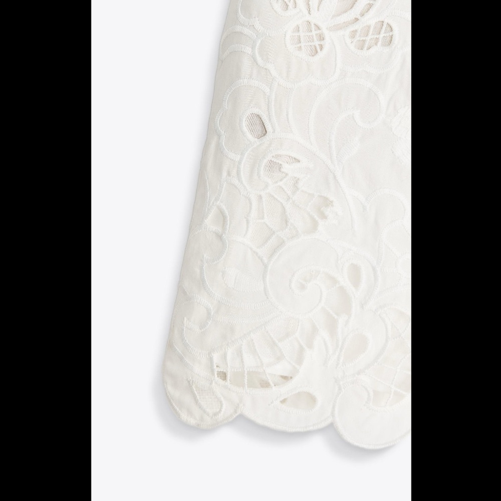 Zara Embroidered Lace Trim Pleated Women Shorts Sz S - Picture 8 of 11